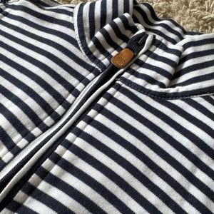 Bella Bliss Quarter Zip Size 5 Navy and White Stripe
Pima Cotton Half Zip